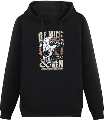 leinen Of Mice And Men Band Tour Graphic Black Small Mens Hoody Vintage Hoodie Size XXL