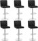 Yaheetech Lot de 6 Tabourets de Bar en Similicuir Réglables en Hauteur 92-113,5 cm Chaises de Bar Sièges Pivotants Modernes Design Rayures Tabourets Hauts Rembourrés Dossier Repose-Pied Noir