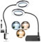 NZQXJXZ 2-in-1 Lupe mit Licht und Ständer, 10X 20X Lupenlampe mit großem Sockel & Klemme, 72 LEDs, 3 Farbmodi und 10 stufenlos dimmbare, Lupenleuchte für Hobby, Lesen, Naharbeit, Schmuck