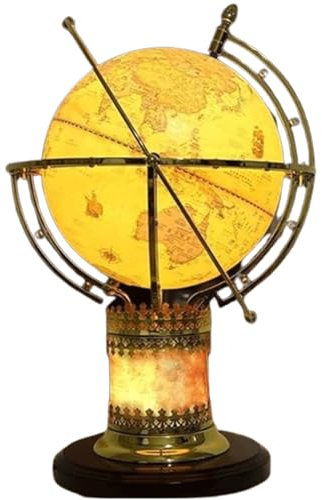 Bunter Leuchtglobus, Weltglobus mit Holzsockel, Erdglobus mit HD-gedruckter Karte, geografischer Globus für Kinder und Erwachsene