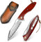 Zingbee Damast Taschenmesser mit Gürtelclip, VG10 Damaststahl Klinge, EDC Klappmesser mit Holzgriff, Damastmesser Einhandmesser für Outdoor, Wandern, Camping, Sammlung, Jagd, Angeln
