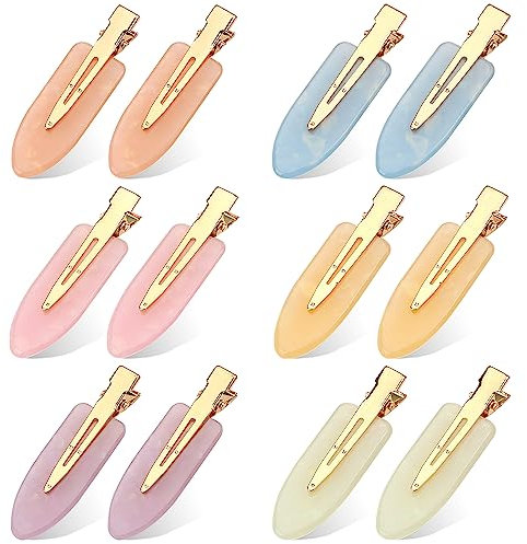 Lot de 12 pinces à cheveux sans plis, sans pli, pinces à cheveux pour coiffer en résine acrylique, pinces à cheveux plates pour femme