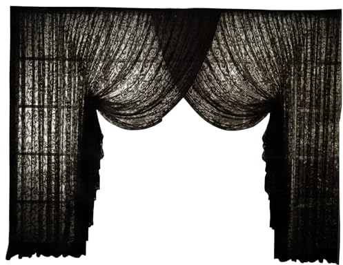 Ilkadim Export Fertiggardine 250 x 300cm, Vorhang mit Raffzug, Gardine zum Raffen, Raffvorhang, (schwarz)