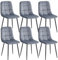 Colenis - Ela Esszimmerstühle - 6er Set - Grau - Samt - Für Esszimmer, Küche & Wohnzimmer - Modernes Design