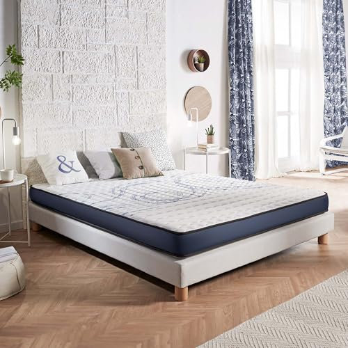 NATURALEX - Matelas PerfectSleep Promo 140x190 cm - Soutien Mousse à mémoire de Forme - Accueil Blue Latex - Confort Mi-Ferme - Respirant - 7 Zones - Réversible Face été/Hiver - Fabriqué en Europe