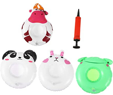 ibasenice 2sätze Aufblasbare Getränkehalter Für Hawaii Poolpartys Teiliges Mit Bunny Panda Cow Und Frog Für Wasserspiele Und Poolspaß