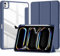 Maledan Funda Transparente para iPad Pro 11 Pulgadas 2024 M4 con Portalápices, Trasera PC Clara Cubierta Flexible de TPU Auto Activación/Reposo, Soporta Apple Pencil Pro/USB-C, Gris Azulado