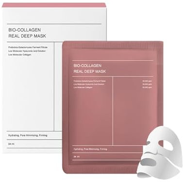 4 pezzi Bio Collagen Real Deep Mask, coreano Bio Collage Overnight Mask, Maschera viso anti-rughe, maschera idratante solubile al collagene Sheet Mask