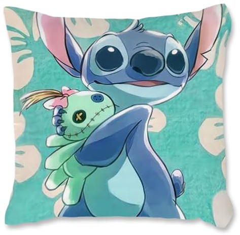 Oirigaga Kissenbezug, Kinder Kopfkissenbezug Cartoon Kissenhülle, Superweich Plüsch Zierkissenbezüge mit Doppelseitigem Muster und Verdecktem Reißverschluss für Sofa Bett Stuhl Auto, 45x45cm