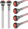 VEXUNGA 12MM Interruttore a Pulsante Interruttori ON OFF Pulsante Momentaneo Impermeabile Rotondo Auto Pulsanti 3A/250VAC Rosso Switch Con Linea (6 Pezzi)