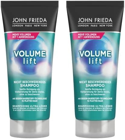 John Frieda Volume Lift Shampoo - Inhalt: 75 ml - Reisegröße - Ideal zum Testen oder Verreisen - Für feines, plattes Haar (Packung mit 2)
