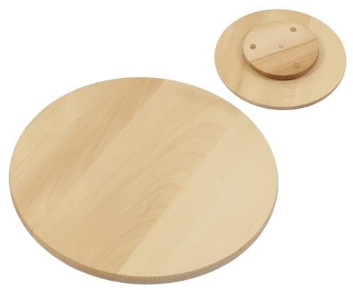 Servierbrett aus Holz, drehbar, rund, 25 cm