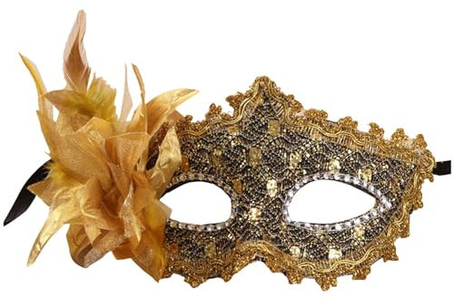MEIYOUMK Masquerade Mask for Women Masks for Masquerade Mask Venetian Mask Costume Masks for Women Men Halloween Carnival Party Carnival Masks Masquerade Mask, Rose Gold, One Size