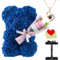 Orsacchiotto di rose artificiale, 25,4 cm, con bouquet con confezione regalo, per anniversario, Natale, matrimonio, compleanno, regalo romantico per lei (Royal)