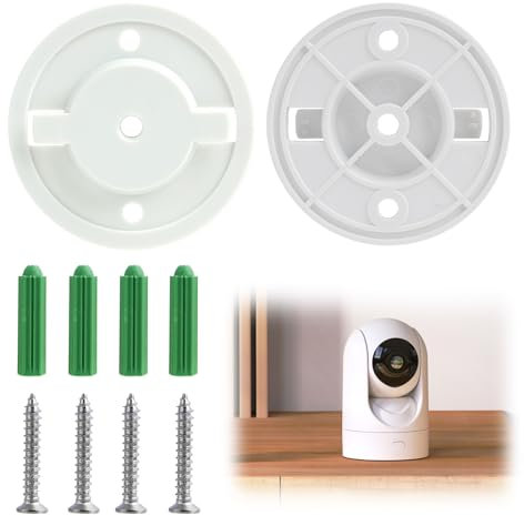 teasteam Smart Camera Wall Mounting Base 55mm 2Set for Tapo Camera Universal Mount for Tapo C200 TP-Link C210 IPC40C IPC42C TPC42EW IPC43AN IPC43AW MIPC451 Kasa Holder with Screws Expansion Plugs
