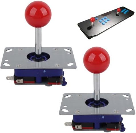 Beufee 2pcs Joystick, 2/4/8 Way Spiel Joystick Ball Klassiker Wettbewerbsstil Joy Stick Game Fighting Stick Gaming Accessoires für Spiele