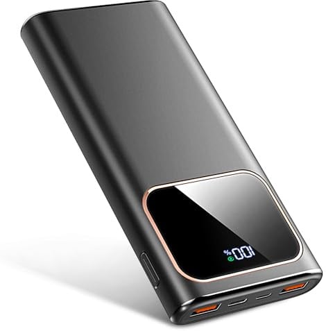 Batterie Externe, 22.5W 10000mAh Power Bank, Batterie Portable USB C Input & Output PD3.0 QC4.0 Charge Rapide Powerbank avec LED L'affichage Compatible avec iPhone Samsung etc Phone et Autres, Noir
