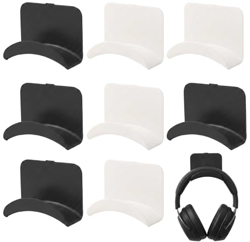 8 Pcs Headphone Holder, Headphone Hook for Desk, Desk Headphone Hanger | Ear Holder for Organised Space, Strong Adhesive Headphone Hook for Gaming Headphone & Controller up