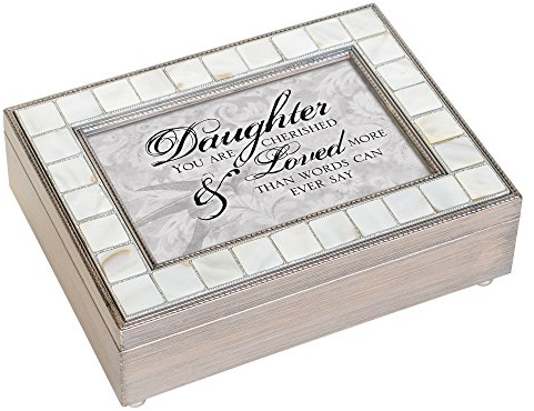Tochter Loved Perlmutt Distressed Grau Andenken Musik Box You Light Up My Life