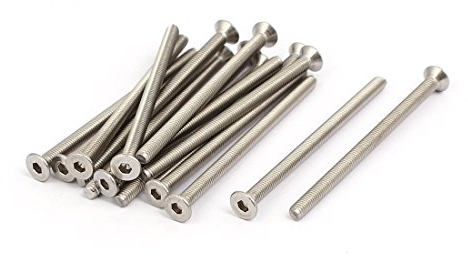 sourcing map 15pcs M3x50mm 316 Edelstahl eben Kopf Hexon Steckdose Deckel Schraube Silber DE de