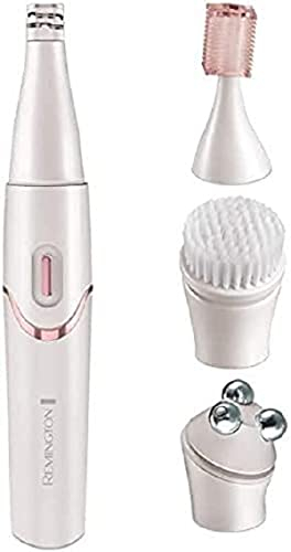Remington Épilateur Électrique Smooth&Silky [Kit Soin 3en1] - Épilateur Visage Longue Durée, Brosse Nettoyante, Tête Massante, Mini-Tondeuse - Fonctionne à Pile - EP7070