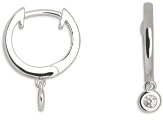 XENOX XS8655 Modern Classic Fashion Creolen 925er Silber mit Zirkonia Ø 12mm
