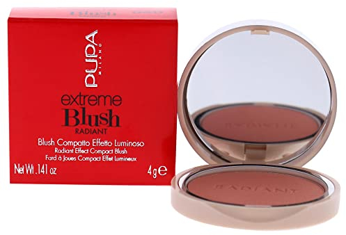 PUPA Milano Extreme Blush Radiant – verbessert die natürliche Ausstrahlung des Gesichts – verleiht einen strahlenden und glättenden Effekt – leichte Formel – geeignet für alle Hauttypen – 040 Orange