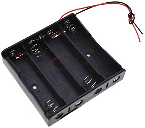Reland Sun 5pcs 18650 AA AAA Battery Storage Box Case DIY 1 2 3 4 Slot Way Batteries Clip Holder Container With Wire Lead Pin (18650 X4 Slot)