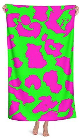 FFLSDR Mikrofaser Strandtuch Neon Animal Print Super Absorbent Badetuch für Pool Gym und Spa 80X130CM