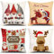 GYISANA 4er Set Dekorativ Weihnachten Kissenbezug Baumwolle Leinen Kissenhülle Dekokissen Sofakissen für Couch, Auto, Schlafzimmer 45x45 cm
