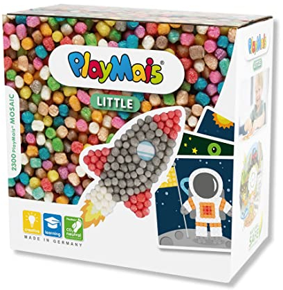 Playmais MOSAIC Little Cosmos Kreativ-Set zum Basteln für Kinder ab 3 Jahren | Über 2.300 6 Mosaik Klebebilder | Fördert Kreativität & Feinmotorik | Natürliches Spielzeug