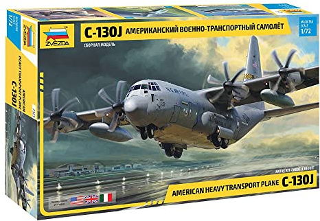 Zvezda -7325 Hercules C-130J, Scale 1/72, Model Kit, ZS7325