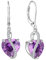 YL Damen Herz Ohrringe 925 Sterling Silber Tropfenohrringe Februar Geburtsstein Amethyst Schmuck Geschenke für Mutter Freundin Damen