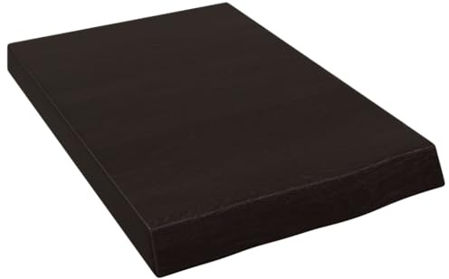 vidaXL Wandregal, Holzregal Regal Handgefertigt mit Baumkante, Wandboard Regalbrett Deko, Bücherregal Hängeregal, Dunkelbraun 40x60x(2-6) cm Massivholz Eiche Behandelt
