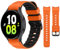 Tasikar No Gap Bands Compatible with Samsung Galaxy Watch 7/6/5/4 Band 40mm 44mm/6 Classic 43mm 47mm/5 Pro/4 Classic, Soft Silicone Sport Strap for Women Men, Orange Black