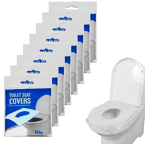 80 Pièces Protege Toilette Jetable,Protege WC Jetable,Protege Cuvette Wc Jetable,Serviette de Toilette Jetable,Tapis de Toilette Jetable Pour Voyage de Camping d’HôTel Public