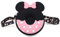 TOPWAYS Kleine Maus Ohr Schleife Crossbody Geldbörse, niedliche Cartoon-Silikon-Mini-Kinder-Münzgeldbörse, Cartoon-Messenger-Tasche mit verstellbarem Riemen (Rosa auf Schwarz)