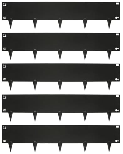 Harbour Housewares 5M Lawn Edging Border - 16cm Face Height - Black - Galvanised Steel Garden Border Edging Flexible Grass Landscaping Pathway Edge Strip