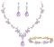 Clearine Hochzeit Schmuck-Set für Damen Braut, Teardrop Marquise Kristall Cluster Y-Halskette Tennis Armband Dangle Ohrringe Set für Braut Brautjungfer Hell Lila Gold-Tone