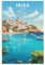 Jdjdu Ibiza Spanien Vintage Reiseposter Geschenk Wanddekoration Gemälde Poster Leinwand Kunst Poster