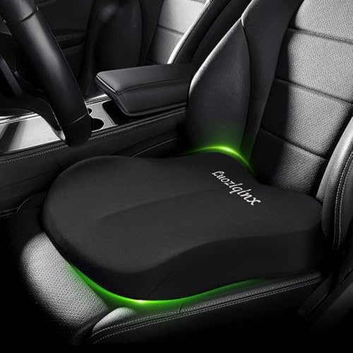 LUOZIQINX Autositzkissen aus Memory Foam, Keilkissen, SitzerhöHung Erwachsene, Ergonomisches Sitzkissen Auto für Bürostuhl, Pkw und LKW,Schwarz