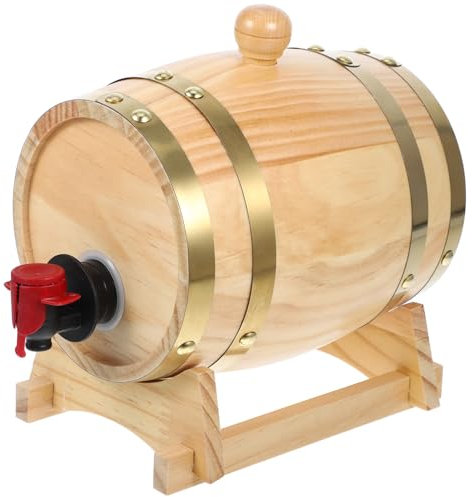 ABOOFAN Barril De Madera para Vino Tinto 0,8 l De Pino Natural Dispensador De Bebidas Almacenaje para Hogar Fiestas