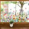 Fensteraufkleber Blumen, Fensterbilder Blumen Schmetterlinge, Doppelseitige Selbstklebend Fenster Aufkleber Deko, Blumig Fensterdeko Frühling Sommer für Home Wohnzimmer Glas, Vitrinen, Fliesen