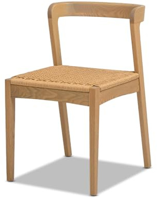 Jennifer Taylor Home Capri Woven Seat Oak Wood Dining Chair