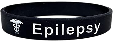 Butler & Grace Epilepsy Silikon Medizinische Armband. Epilepsie Notfall Armband fur Herren Damen Schwarz Weiss 8 zoll 202 mm (1 Band Only-Black)