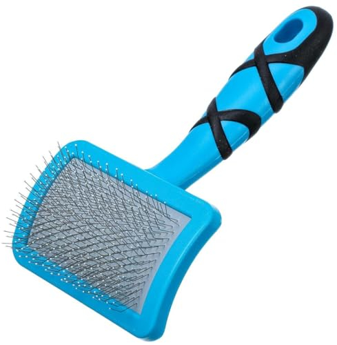 GROOM PROFESSIONAL Drahtbürste mit Plastiknoppen - Hundebürste - Ideal für Hunde und Welpen mit Empfindlicher Haut - Perfekt für Langhaarige Hunde - Perfekt für die Sanfte Fellpflege - Klein