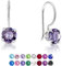 Orecchini Pendenti Viola - Argento 925 con Cristallo Tanzanite 6 mm - Punti Luce Donna - Monachella e Goccia - Viola