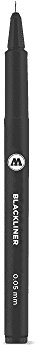 Molotow Blackliner 703.209 Stift, 1 mm Spitze, schwarze Permanenttinte, je 1 Stück