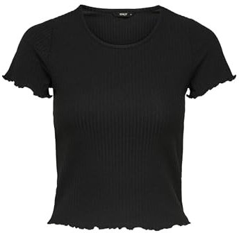 ONLY ONLEMMA S/S Short Top Noos JRS T-Shirt, Noir, S Femmes