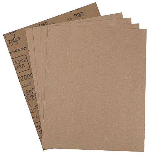 ADVcer 9 x 11 inch 5 Sheets Wet or Dry Sandpaper, 12000 High Grit, Extra Fine Sandpaper, Silicon Carbide, Woodworking, Metal Furniture Polishing